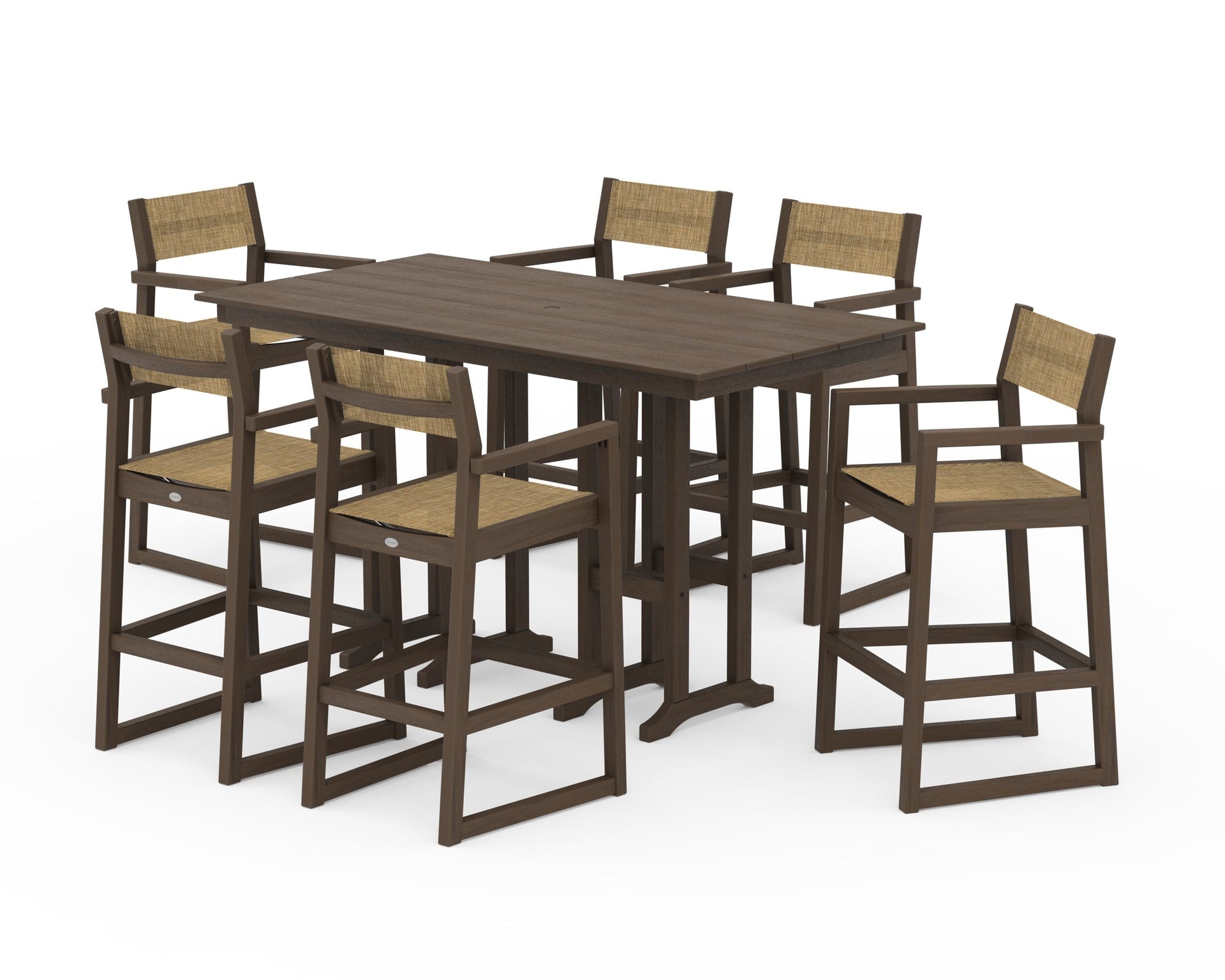 EDGE Sling Arm Chair 7-Piece Farmhouse Bar Set