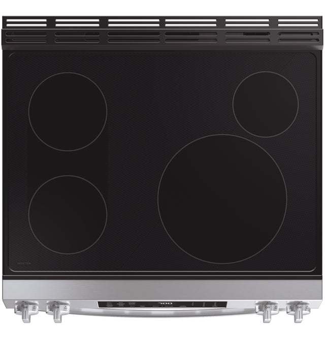 GE Profile Energy Star 30" Smart Slide-In Induction and Convection Range with No Preheat Air Fry and EasyWash Oven Tray: