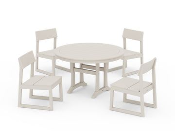 EDGE Side Chair 5-Piece Round Dining Set With Trestle Legs