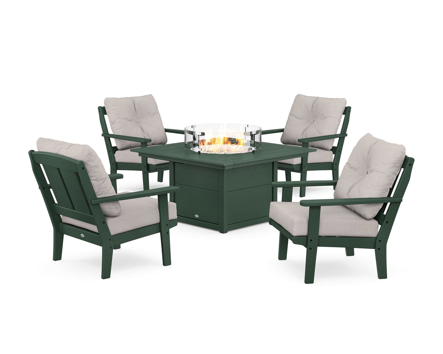 Mission 5-Piece Deep Seating Set with Fire Pit Table