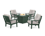 Mission 5-Piece Deep Seating Set with Fire Pit Table