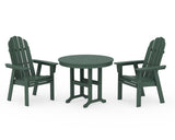 Vineyard Adirondack 3-Piece Round Dining Set