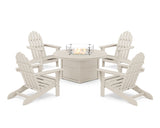 Classic Adirondack 5-Piece Conversation Set with Fire Pit Table