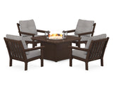 Vineyard 5-Piece Conversation Set with Fire Pit Table