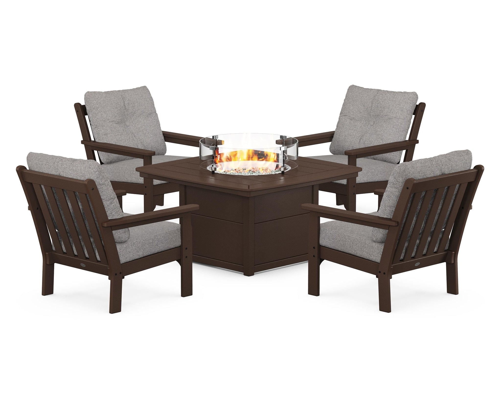 Vineyard 5-Piece Conversation Set with Fire Pit Table
