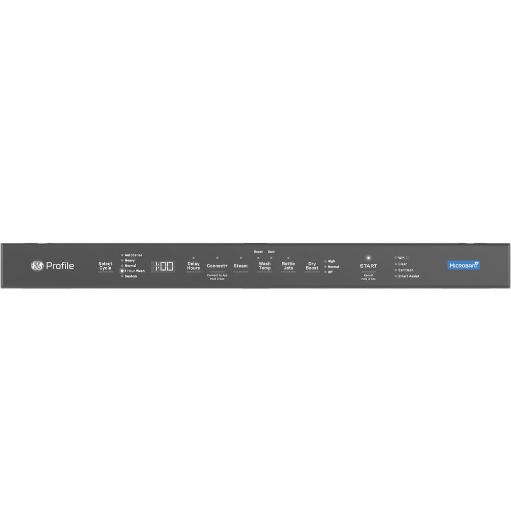 GE Profile™ ENERGY STAR® Fingerprint Resistant Top Control Stainless Interior Dishwasher with Microban™ Antimicrobial Technology