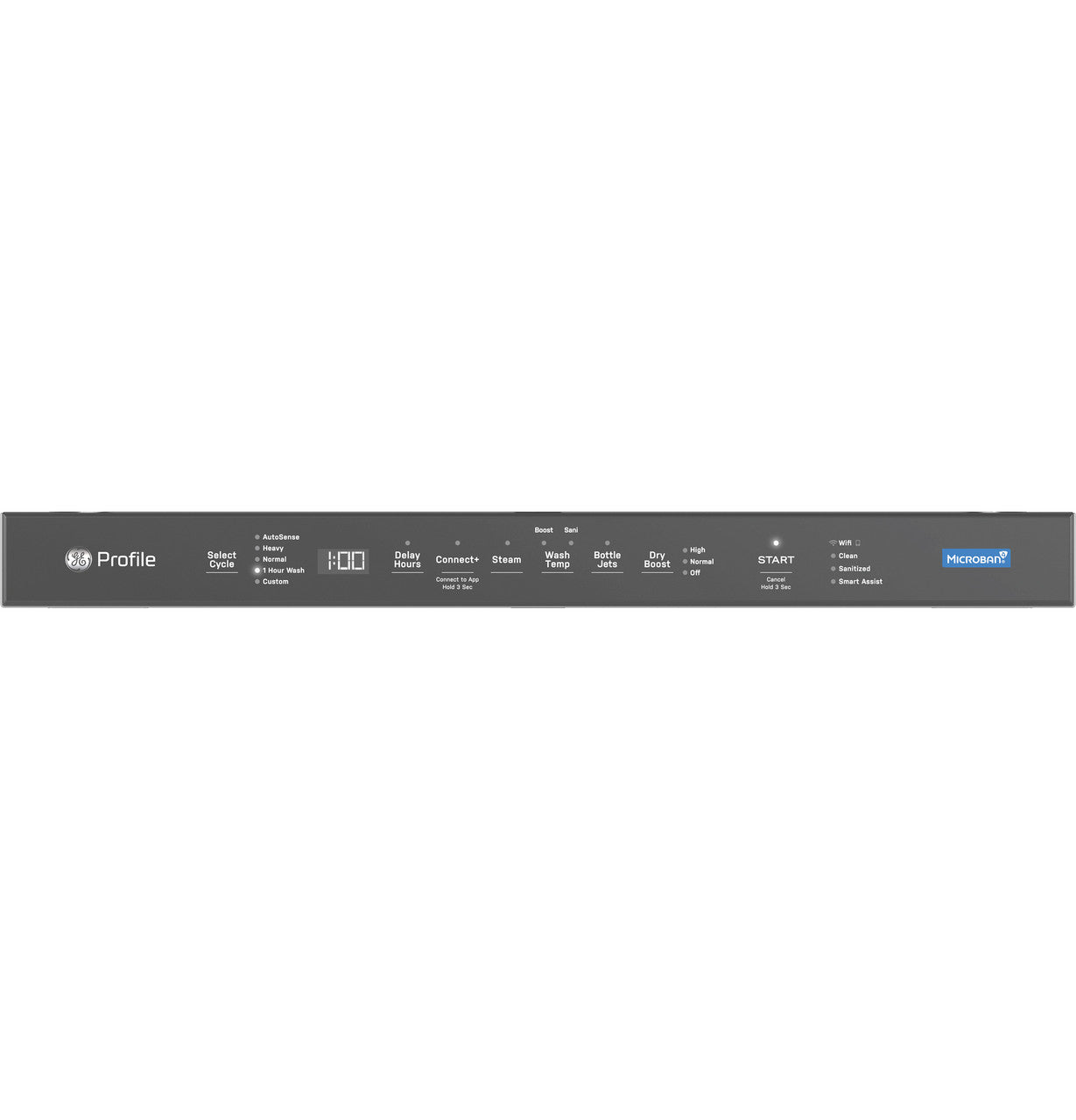 GE Profile™ ENERGY STAR® Fingerprint Resistant Top Control Stainless Interior Dishwasher with Microban™ Antimicrobial Technology
