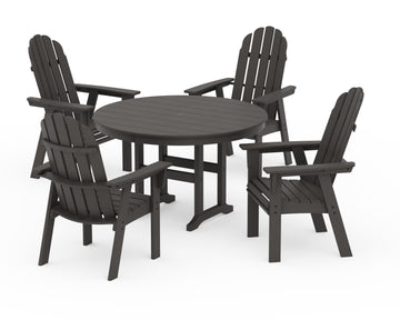 Vineyard Curveback Adirondack 5-Piece Round Farmhouse Dining Set