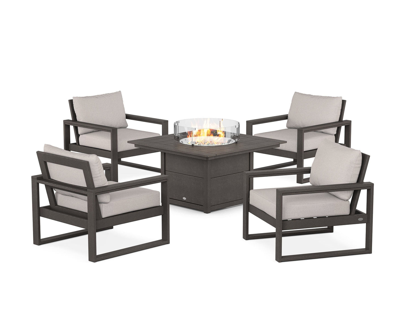 EDGE Sectional 5-Piece Deep Seating Set with Fire Pit Table