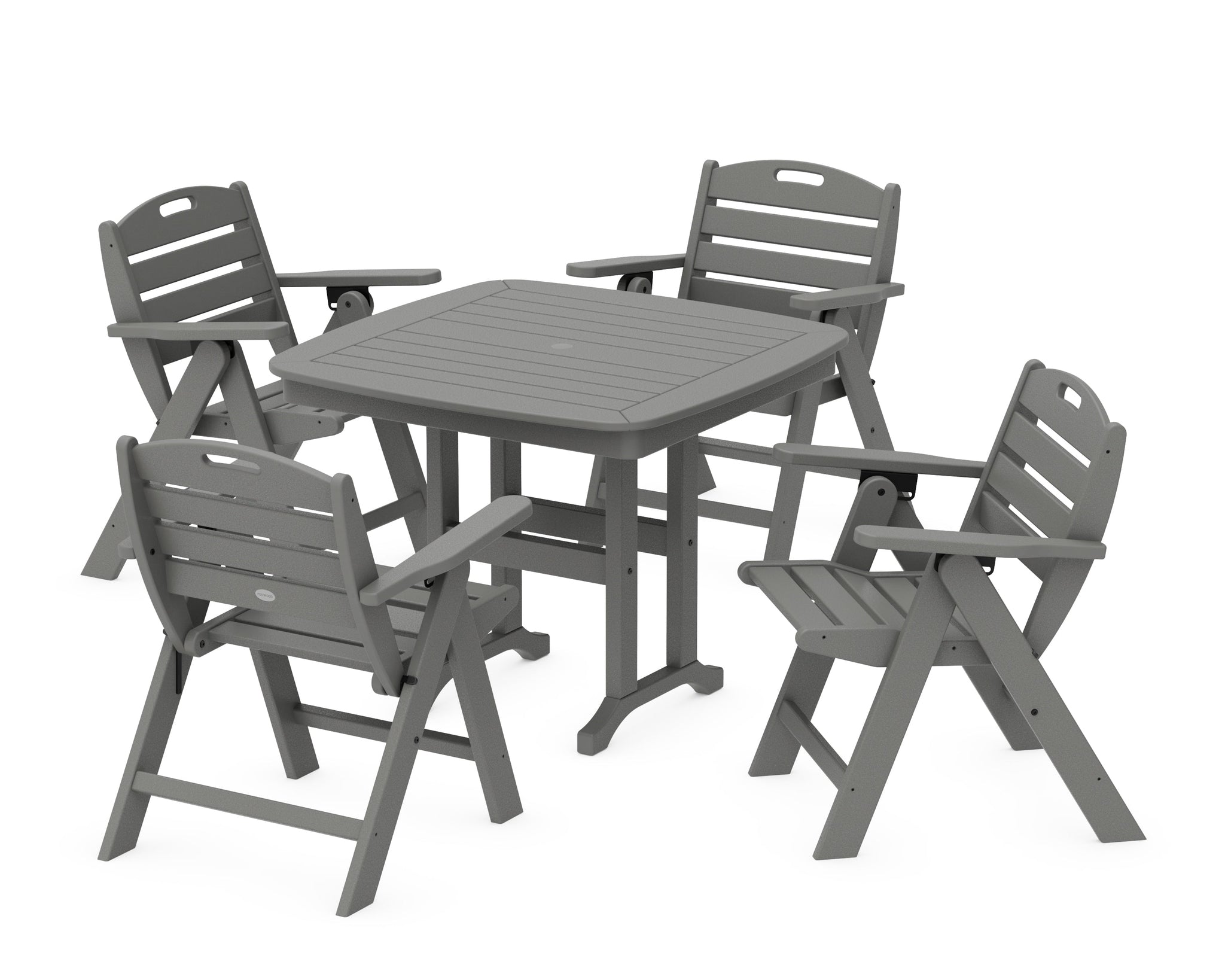 Nautical Folding Lowback Chair 5-Piece Dining Set