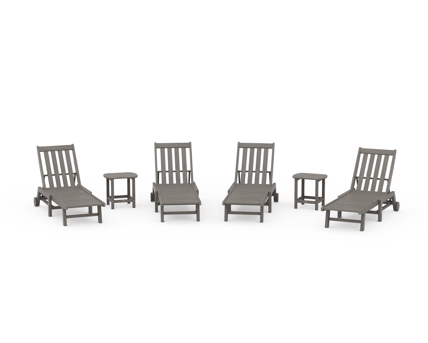 Vineyard 6-Piece Chaise with Wheels Set