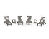 Vineyard 6-Piece Chaise with Wheels Set