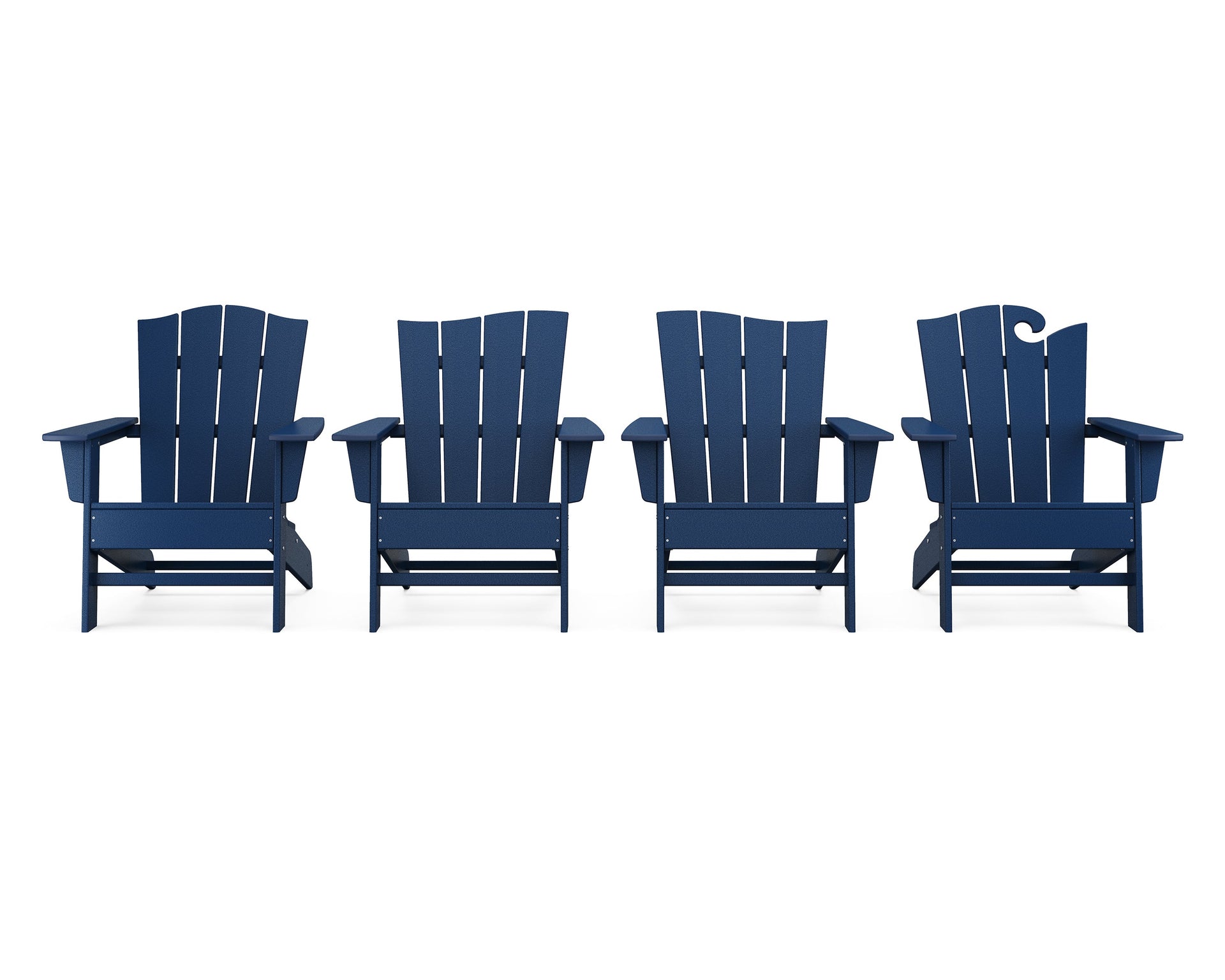 Wave Collection 4-Piece Adirondack Chair Set