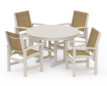 Coastal 5-Piece Round Farmhouse Dining Set