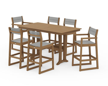 EDGE Sling 7-Piece Farmhouse Bar Set with Trestle Legs