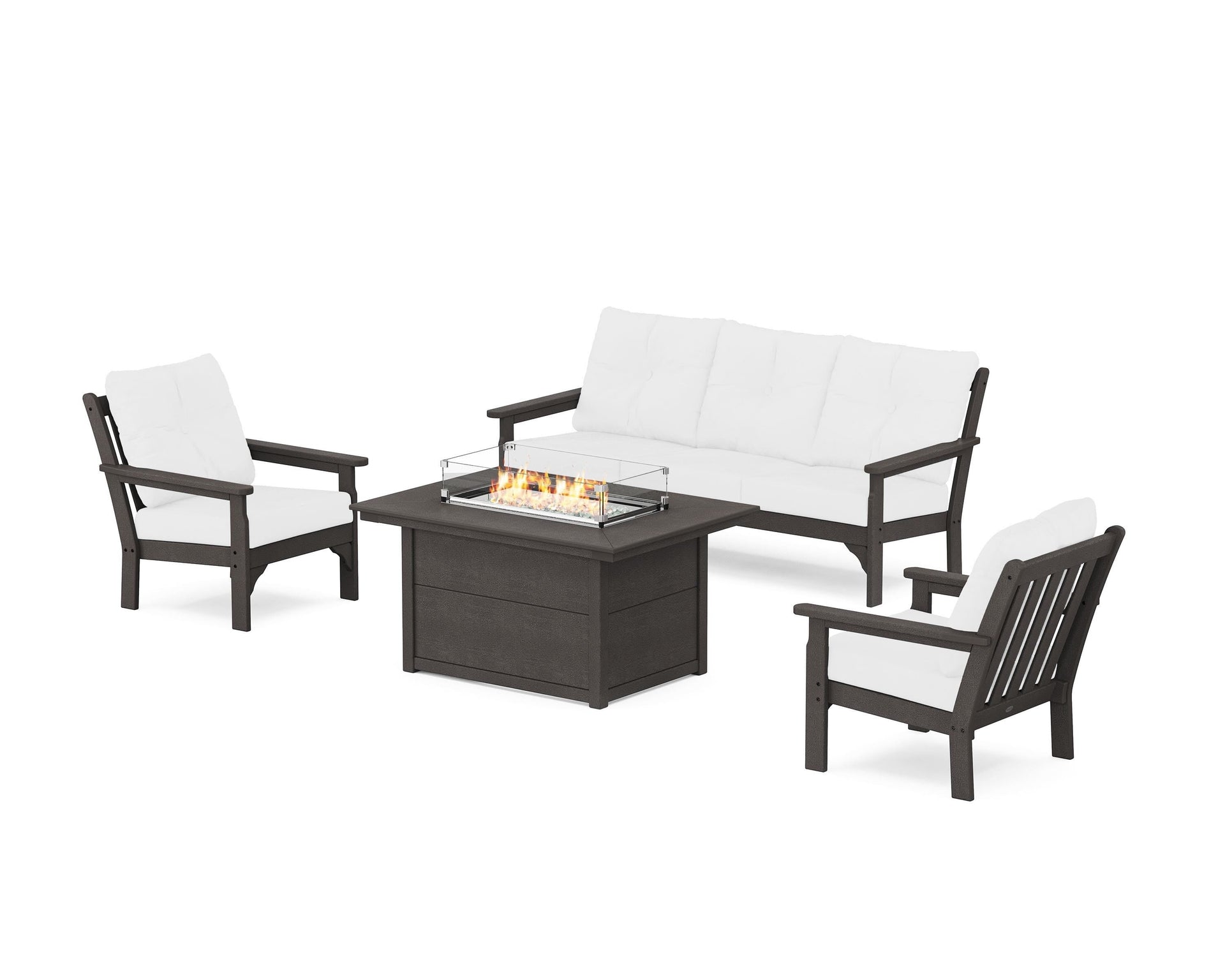 Vineyard Deep Seating Fire Pit Table Set