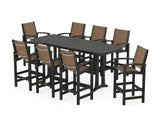 Coastal 9-Piece Bar Set with Trestle Legs