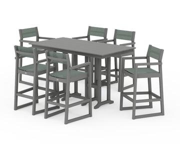 EDGE Sling Arm Chair 7-Piece Farmhouse Bar Set