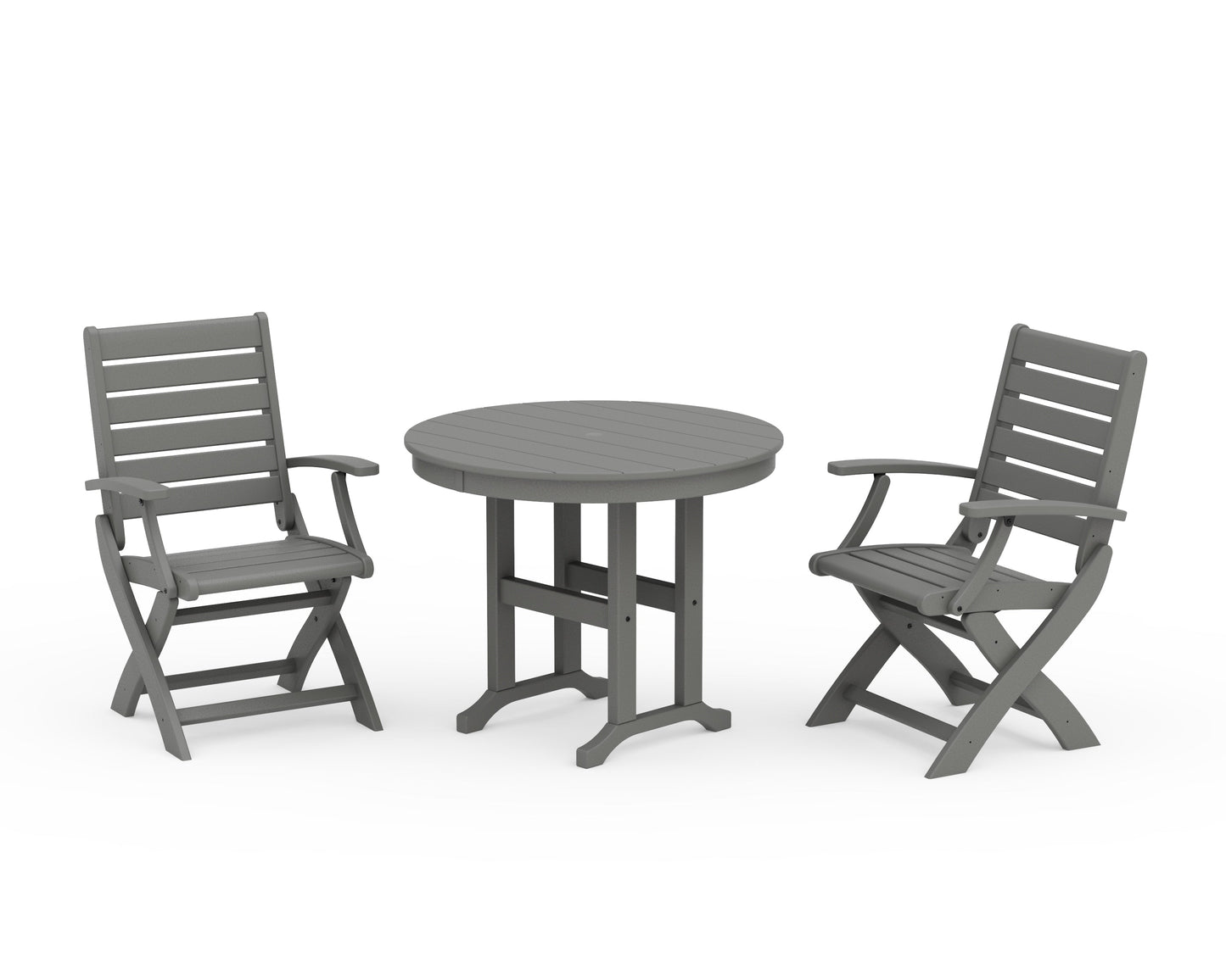 Signature Folding Chair 3-Piece Round Farmhouse Dining Set