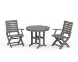 Signature Folding Chair 3-Piece Round Farmhouse Dining Set