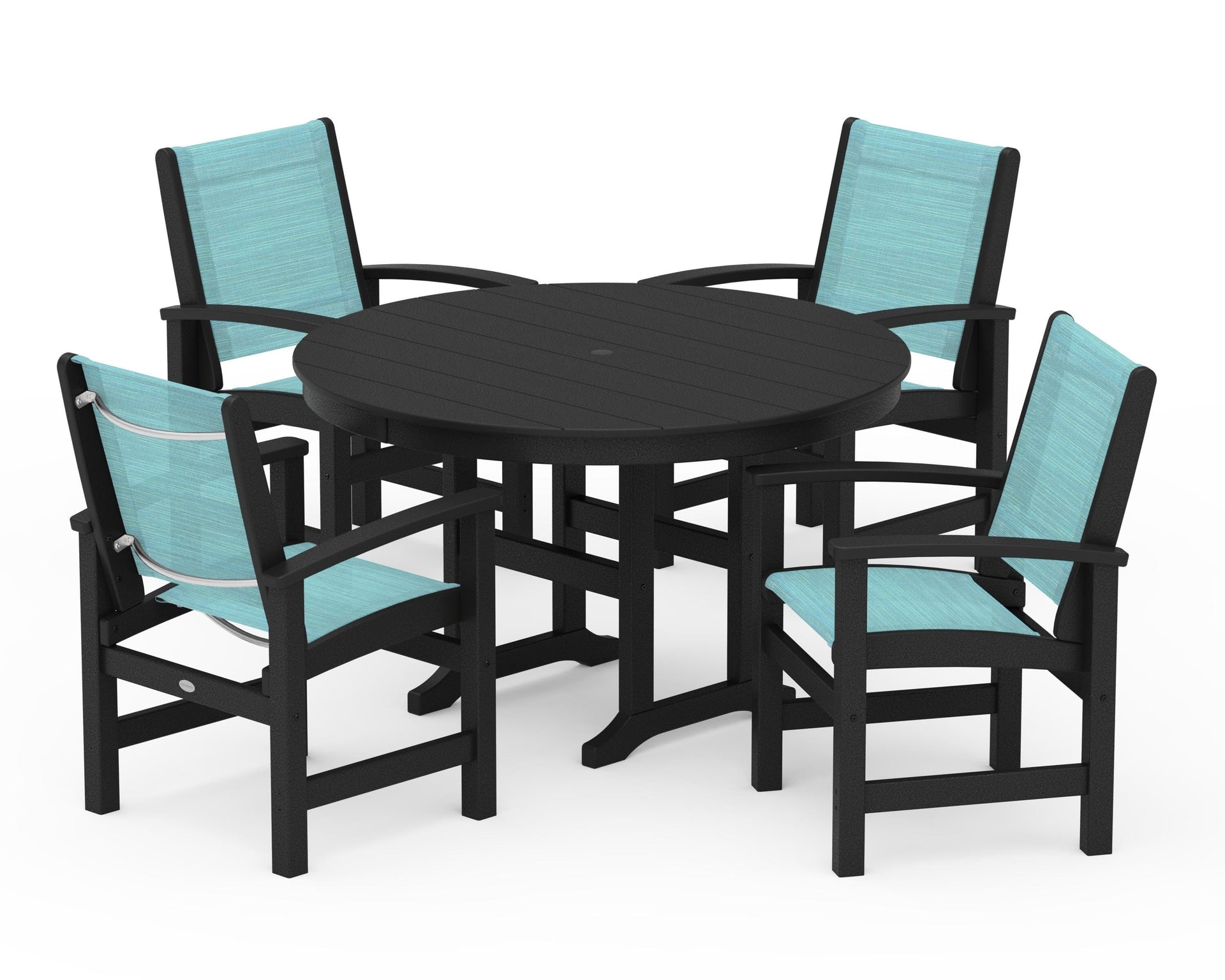 Coastal 5-Piece Round Farmhouse Dining Set