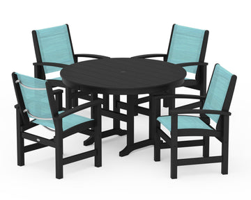 Coastal 5-Piece Round Farmhouse Dining Set