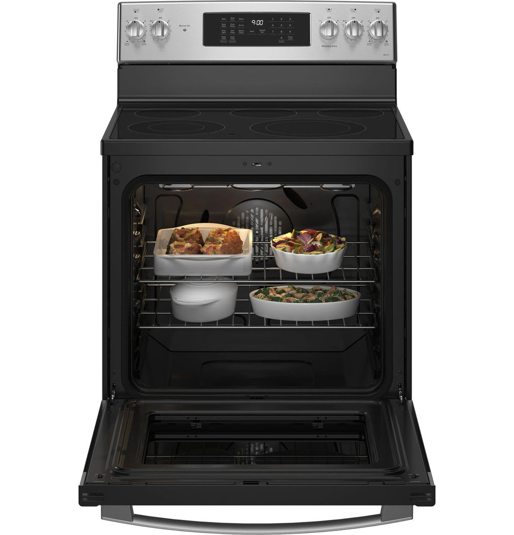 GE Profile™ ENERGY STAR® 30" Smart Free-Standing Electric Convection Fingerprint Resistant Range with No Preheat Air Fry