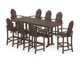 Classic Adirondack 9-Piece Farmhouse Bar Set with Trestle Legs