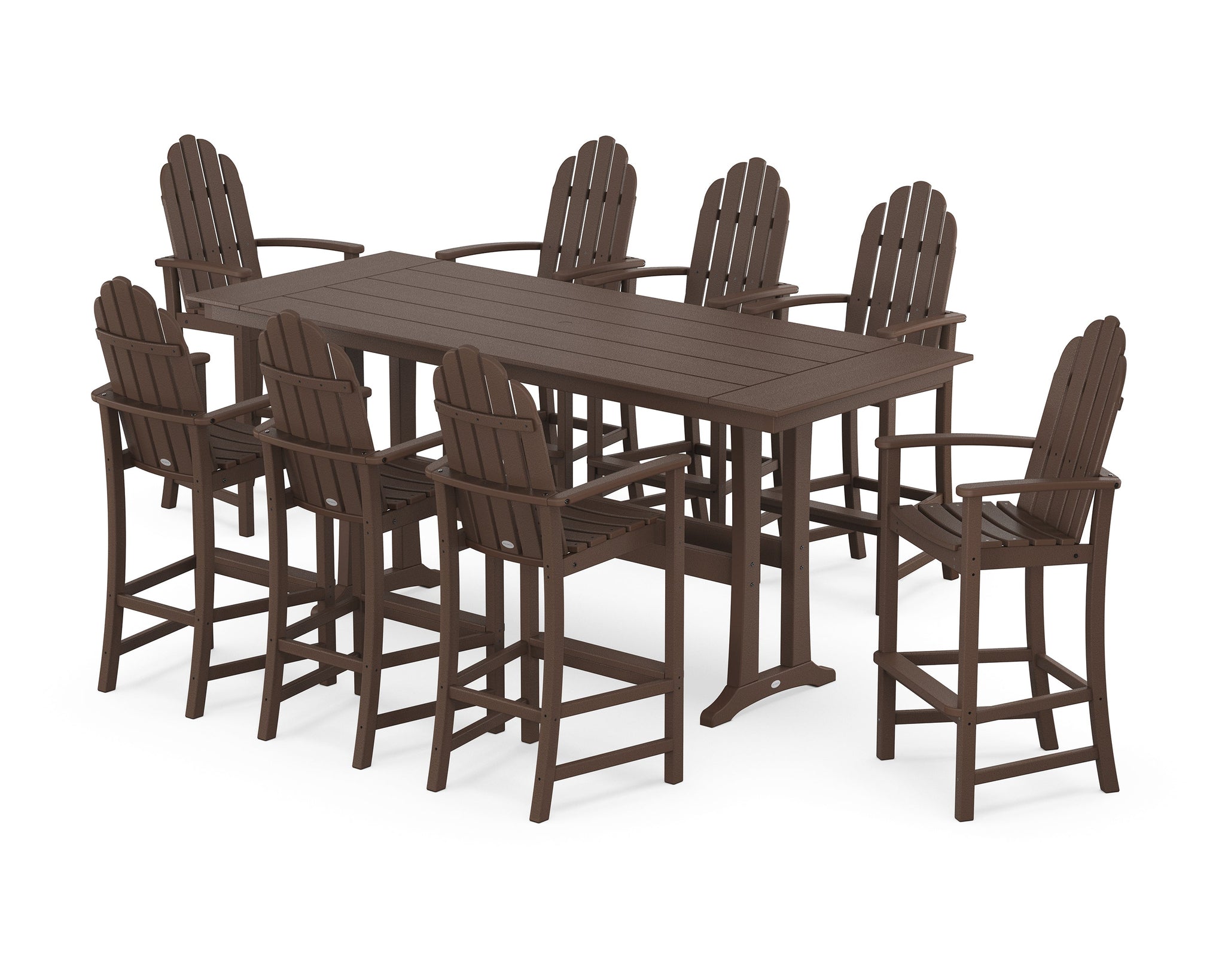 Classic Adirondack 9-Piece Farmhouse Bar Set with Trestle Legs