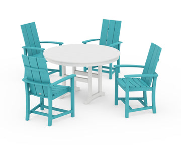 Modern Adirondack 5-Piece Round Farmhouse Dining Set