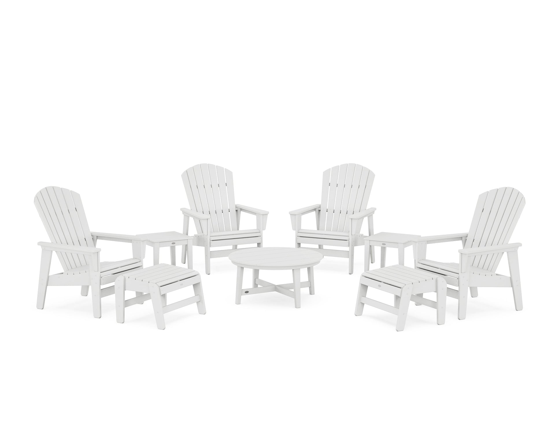 Nautical Grand Upright Adirondack 9-Piece Conversation Set