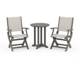Coastal Folding 3-Piece Round Bistro Dining Set