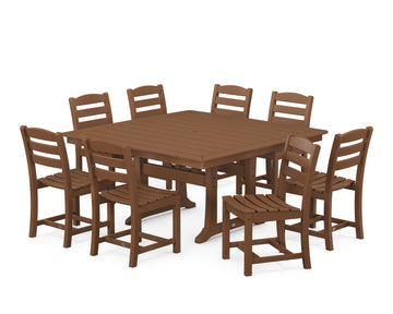 La Casa Café 9-Piece Nautical Trestle Dining Set