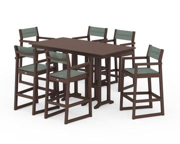 EDGE Sling Arm Chair 7-Piece Farmhouse Bar Set