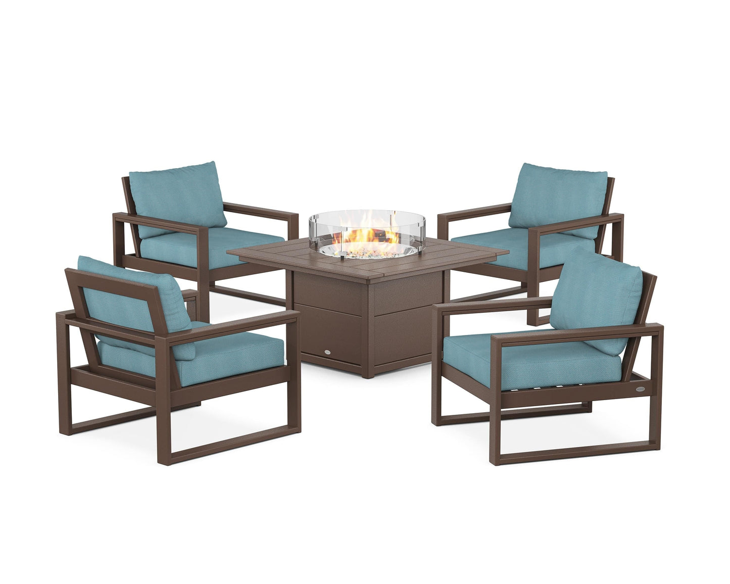 EDGE Sectional 5-Piece Deep Seating Set with Fire Pit Table