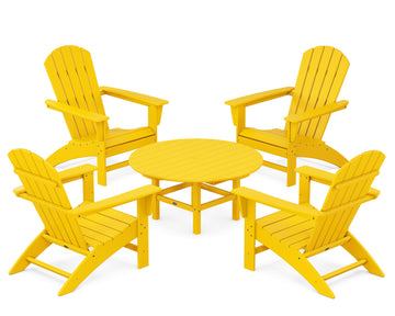 Nautical 5-Piece Adirondack Chair Conversation Set