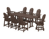 Vineyard Curveback Adirondack Swivel 9-Piece Counter Set with Trestle Legs