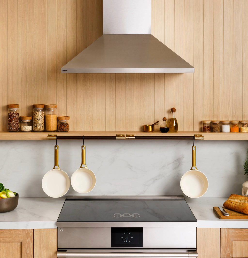 Monogram 48" Wall-Mounted Pyramid Chimney Vent Hood with Air Quality Sensors