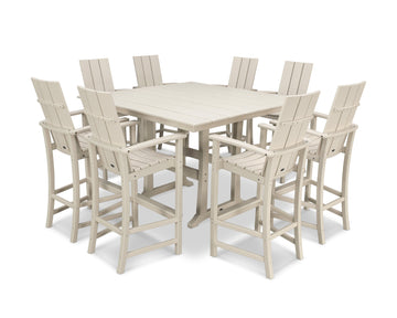 Modern Adirondack 9-Piece Farmhouse Trestle Bar Set