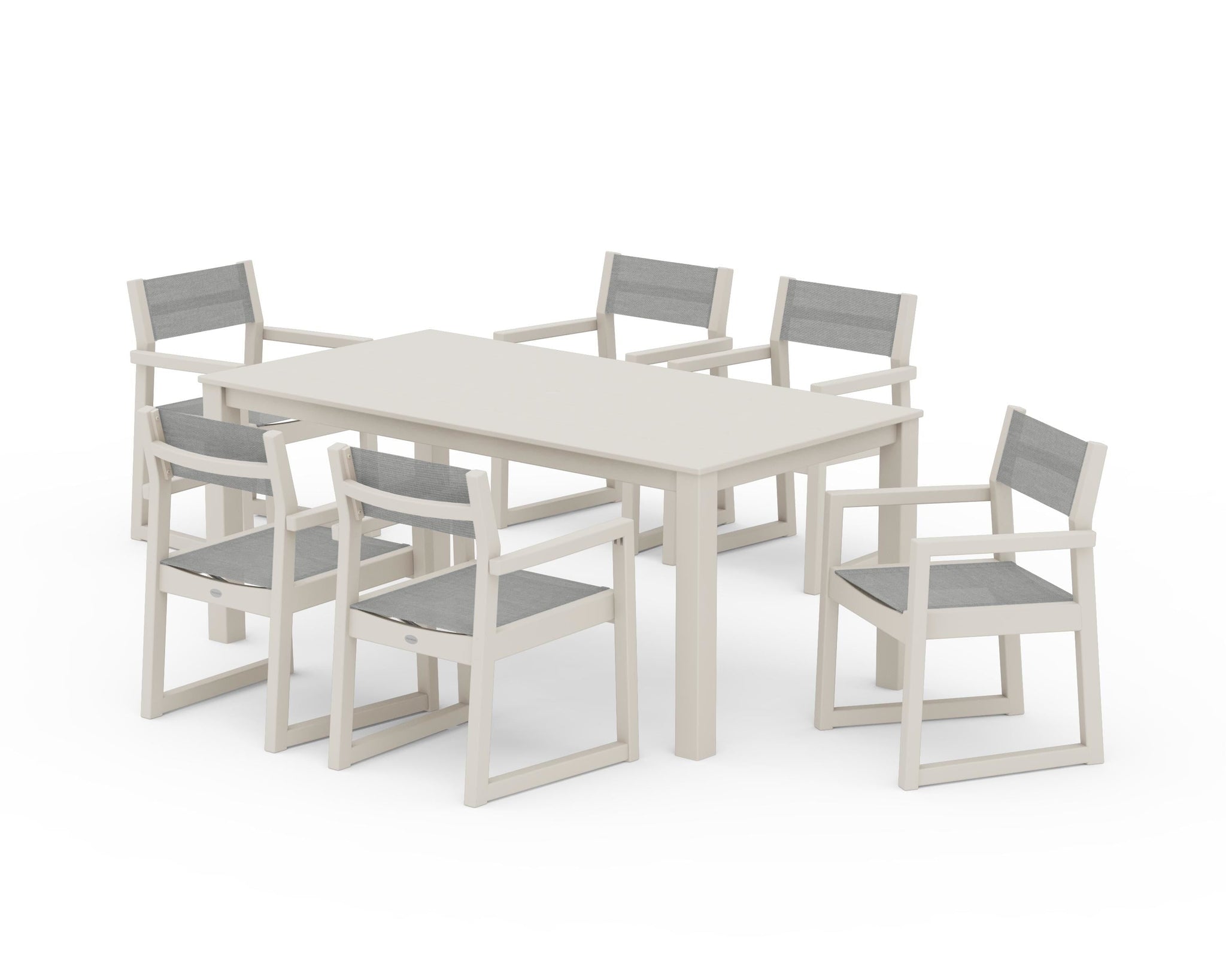EDGE Sling Arm Chair 7-Piece Parsons Dining Set