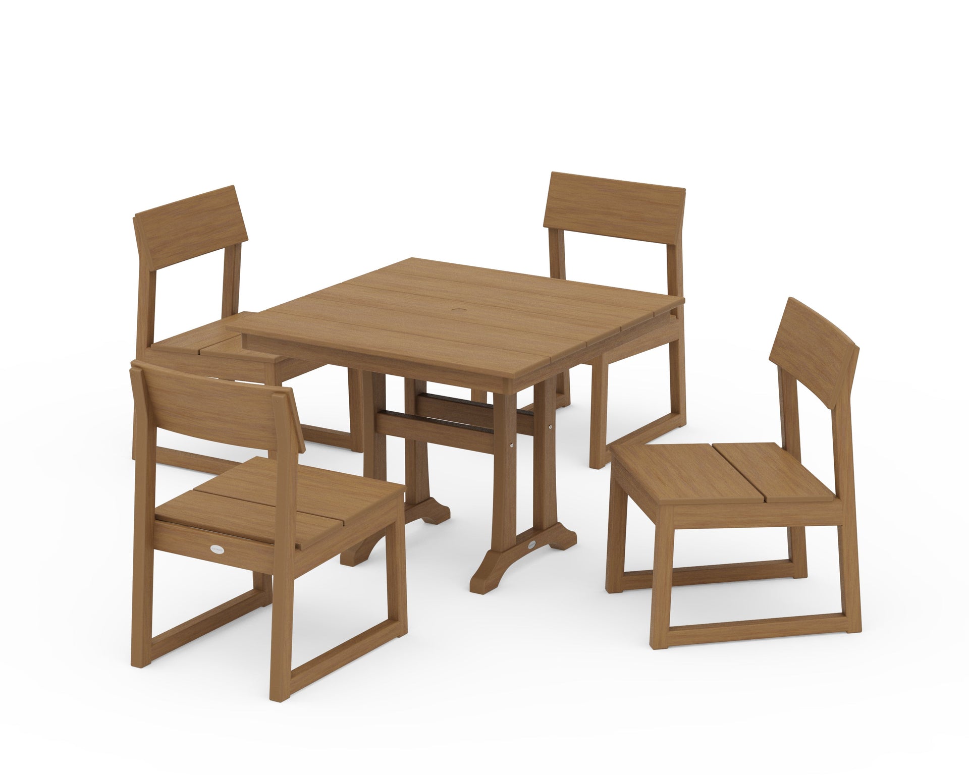 EDGE 5-Piece Farmhouse Trestle Side Chair Dining Set