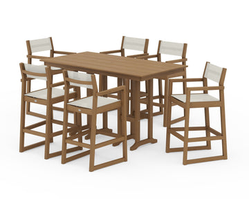 EDGE Sling Arm Chair 7-Piece Farmhouse Bar Set