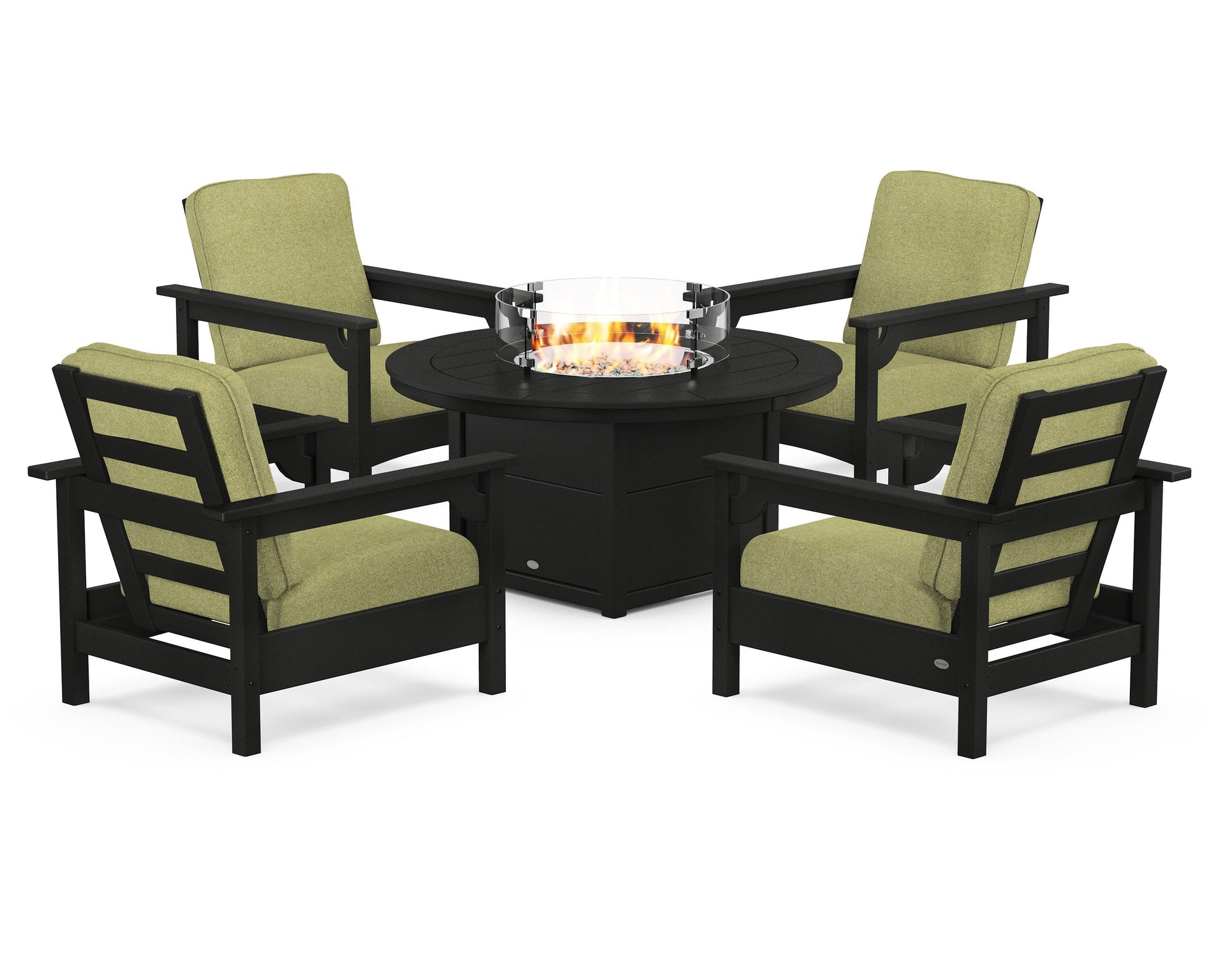 Club 5-Piece Conversation Set with Fire Pit Table