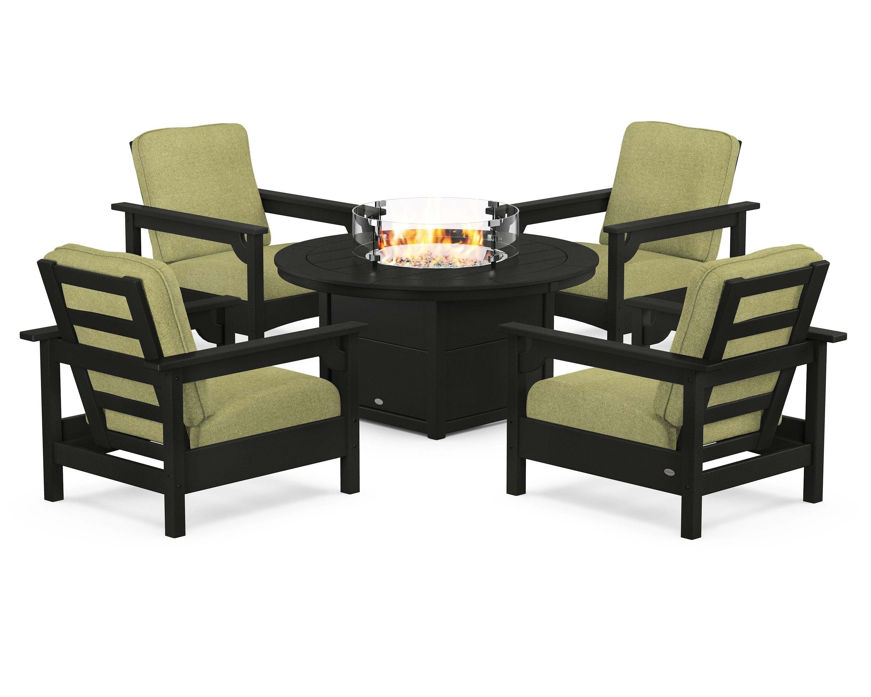 Club 5-Piece Conversation Set with Fire Pit Table