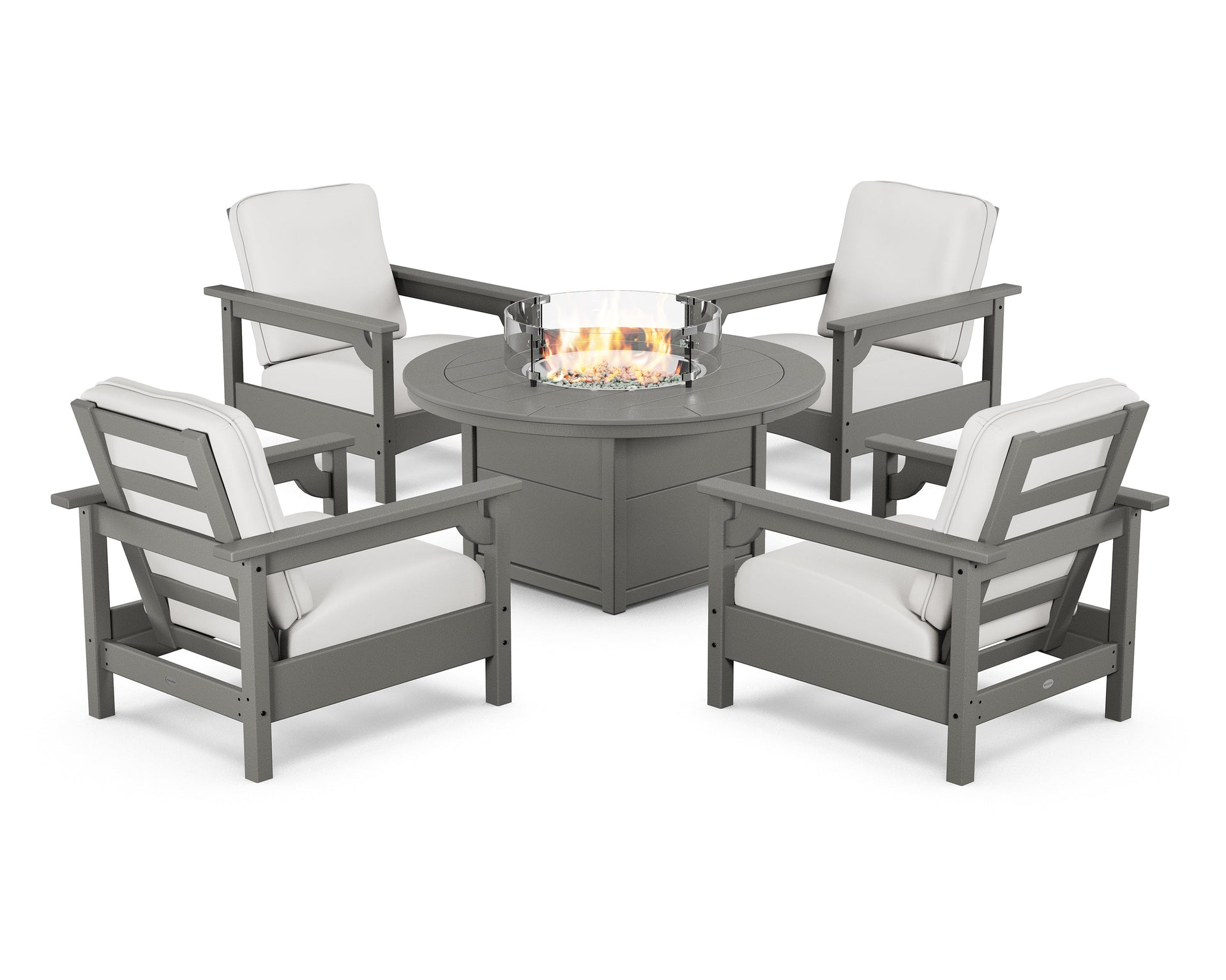 Club 5-Piece Conversation Set with Fire Pit Table