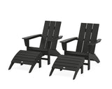 Modern Adirondack Chair 4-Piece Set with Ottomans