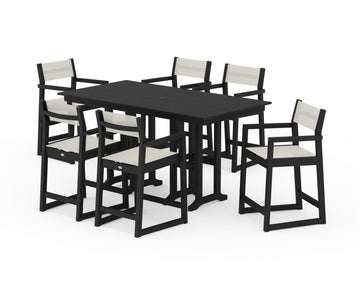 EDGE Sling Arm Chair 7-Piece Farmhouse Counter Set