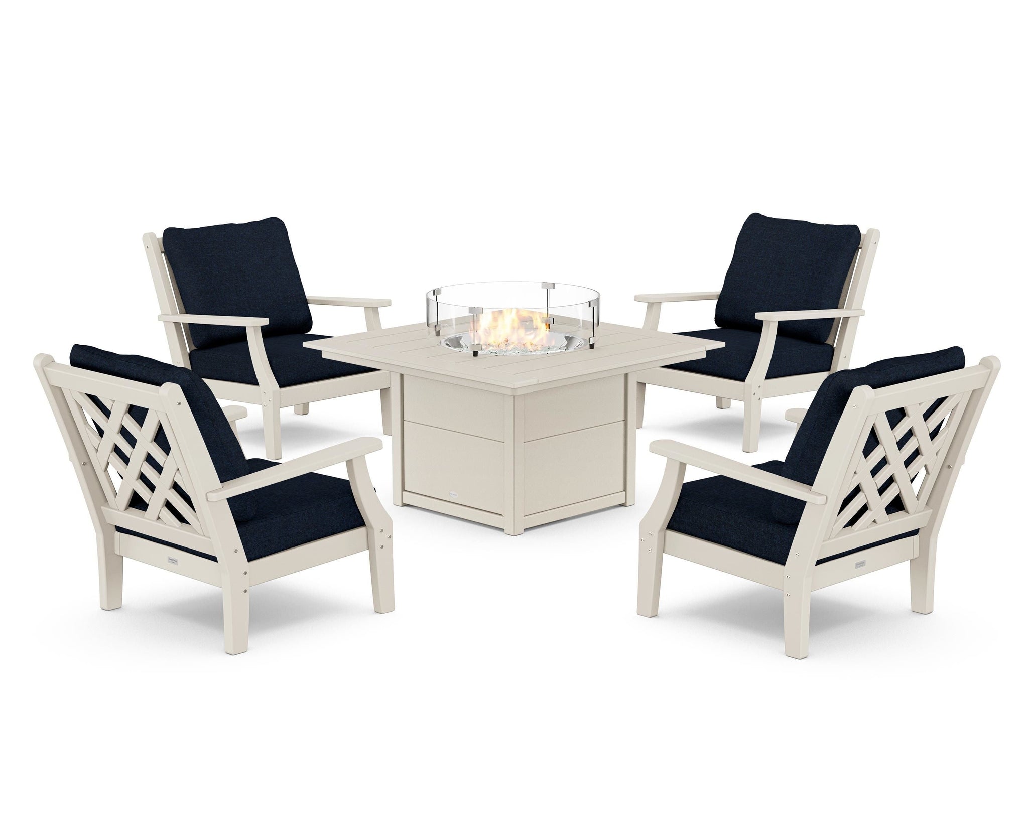 Wovendale 5-Piece Deep Seating Set with Fire Pit Table