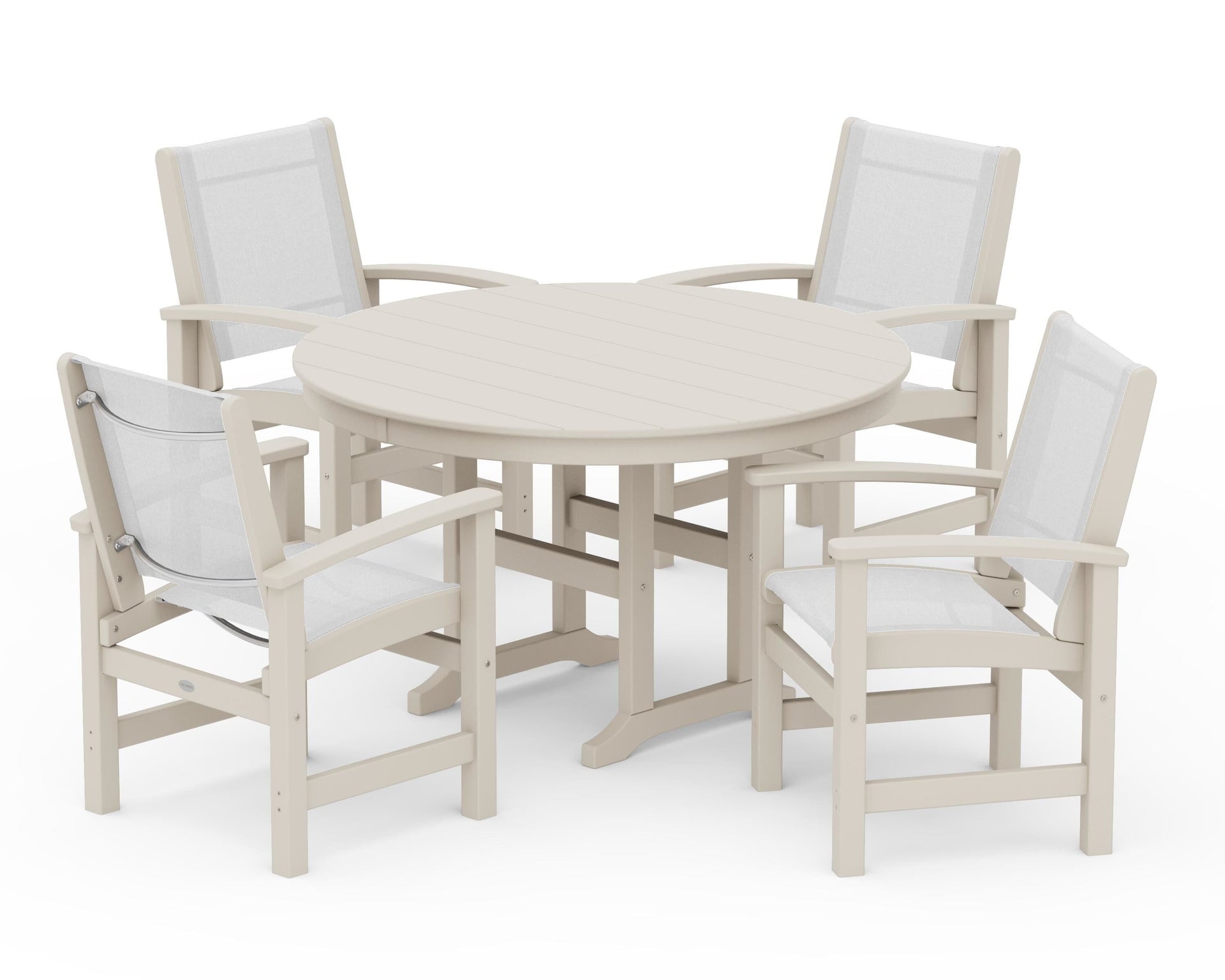 Coastal 5-Piece Round Farmhouse Dining Set