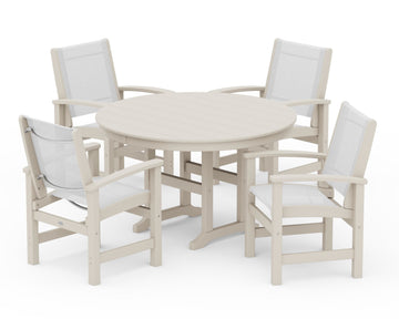 Coastal 5-Piece Round Farmhouse Dining Set